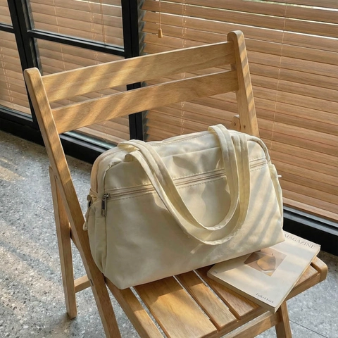 Vrouwen Minimalistische Nylon Canvas Schoudertas Grote Capaciteit Lichtgewicht Tote Bag Voor Werk School Casual Reistas
