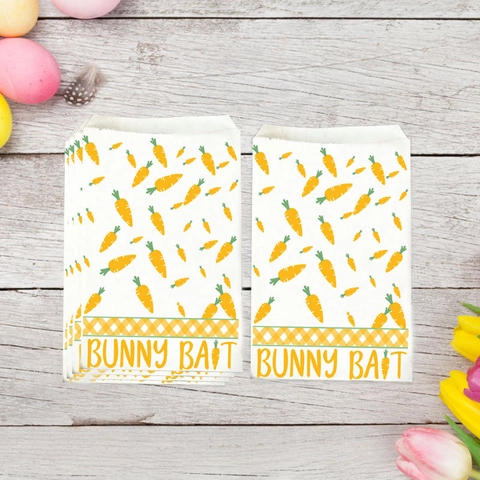 Ostern Kraftpapier Geschenktüten Mit Karotten Hasen Eiern Muster Bunny Bait Happy Easter Treat Bags Für Party Süßigkeiten