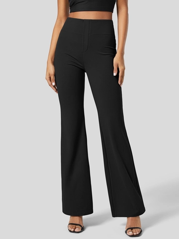 High Waisted Flare Pants For Women Slim Fit Tummy Control Butt Lifting Polyester Yoga Trousers Casual Bootcut Pants