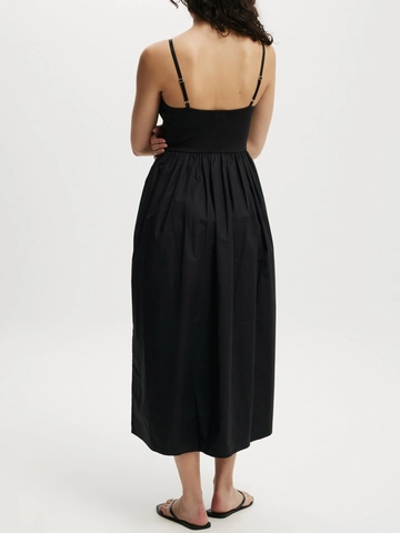 Vestido Largo Sexy con Tirantes Finos para Mujer Poliéster Color Sólido Cuello en V Espalda al Aire Empalme Plisado Corte en A Vacaciones Fiesta