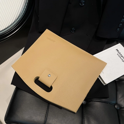 Minimalistische Litschi Muster PU Leder Clutch Damen Mode Aktentasche Für Arbeit Umschlag A4 Dokumententasche Handtasche Täglich Handheld Tasche
