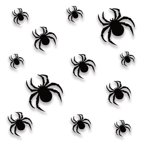 Halloween 3D Spider Wall Stickers Black Glitter Cardstock Spiders For Party Background Haunted House Home Decor DIY Removable Decals