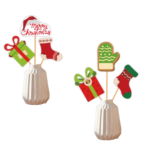 Decoración De Jarrones De Navidad Insertos De Papel Accesorios Fotográficos Para Mesa De Fiesta Calcetín Guante Regalo