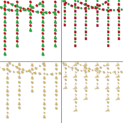 Ghirlanda Albero Di Natale Renna Carta Glitterata Cerchi Ornamenti Appesi Decorazione Sfondo Festa Festiva