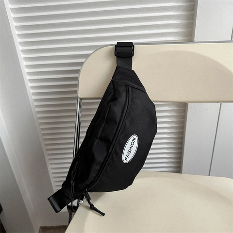 Minimalist Oxford Cloth Chest Bag For Men Women Lightweight Sports Waist Bag Fashion Letter Crossbody Bag Casual Shoulder Pack