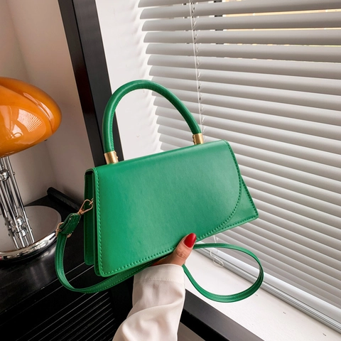 Bolso Bandolera Pequeño Cuadrado de Cuero PU Minimalista para Mujer Bolso Satchel de Color Sólido Con Correa Ajustable