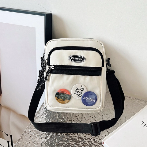 Borsa a Tracolla Piccola Quadrata in Nylon Stile Coreano Tasca in PVC Trasparente Stemmi Borsa per Cellulare da Donna