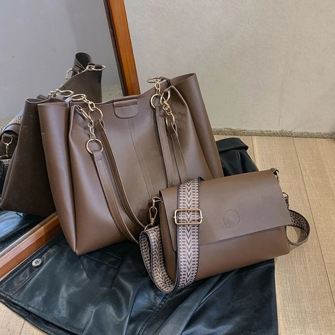 Damen Große Kapazität PU Leder Shopper Und Umhängetasche Kollektion Mit Gewebtem Riemen Urban Minimalistisch Pendler Tasche