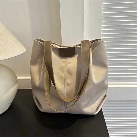 Bolso Tote de Lona de Gran Capacidad para Mujer Moda Simple Casual Bolso de Hombro Estudiante Universitario Compras