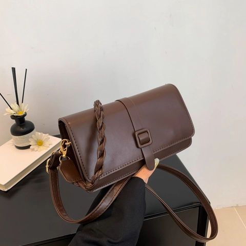 Piccola Borsa A Tracolla Quadrata In Pelle PU Da Donna Borsa A Spalla Con Manico Intrecciato Versatile Semplice