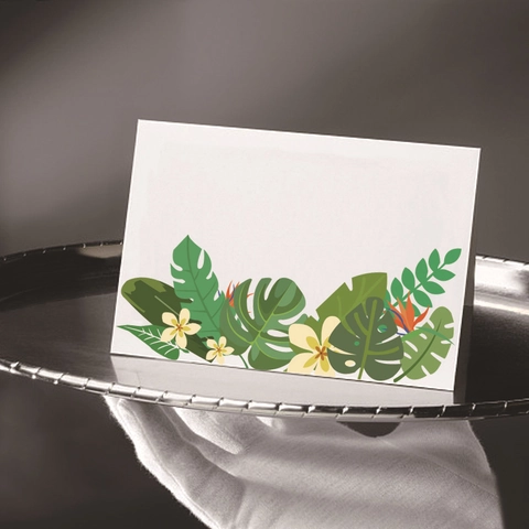 Tropical Monstera Palm Leaf Place Cards Animal Silhouette Invitations For Wedding Birthday Party Table Decoration Cards