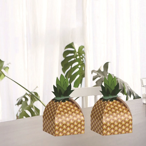 Kreative Ananasform Süßigkeitenbox Papier Geschenkbox Für Hochzeit Geburtstag Party Hawaiian Thema Gastgeschenk Verpackung