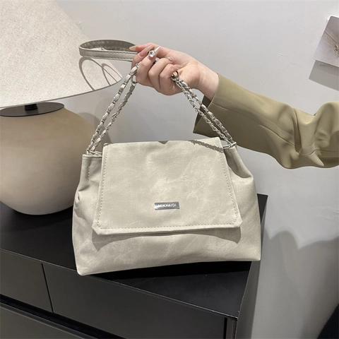 Borsa a Tracolla da Donna in Pelle PU Minimalista Vintage Con Tracolla a Catena Texture Marmo Borsa a Tracolla Per Pendolarismo