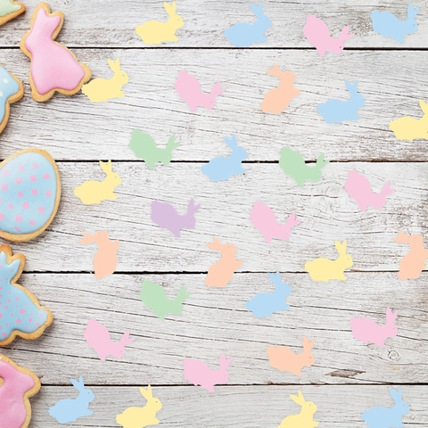Confettis de Pâques Lapin Fleur Œuf Couleurs Macaron Papier Confettis pour Table pour Fête Vacances Célébration Événement Décoration