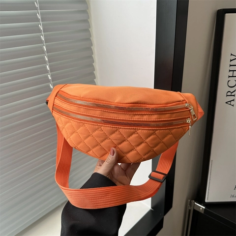 Borsa da Vita Trapuntata a Diamante da Donna Marsupio alla Moda Con Tracolla Larga Regolabile Borsa a Tracolla Casual in Tela