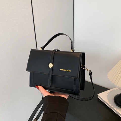 Borsa a Mano in Pelle PU a Contrasto di Colore alla Moda Coreana da Donna Borsa a Tracolla Quadrata Vintage Regolabile