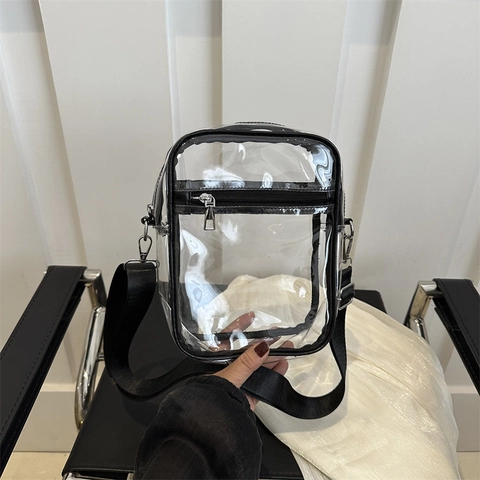 Transparent PVC Crossbody Bag Waterproof Clear Purse For Women Security Approved Concert Stadium Approved Shoulder Phone Bag