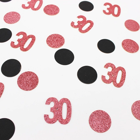 Roségoud Zwart Verjaardagsfeestje Confetti Cijfers 16 21 30 40 50 60 Ronde Pailletten Bruiloft Jubileum Tafeldecoratie Feestartikelen