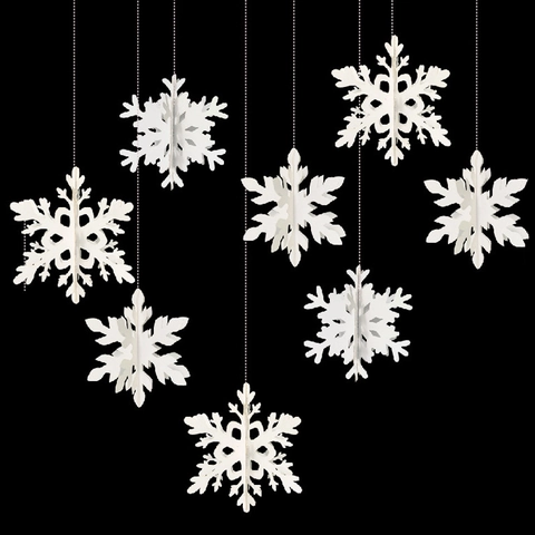 Decorazioni Appese a Fiocco di Neve in Carta 3D Bianco Pendenti a Fiocco di Neve Svuotati per Decorazioni Natalizie