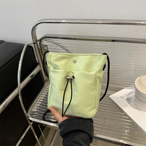 Dames Minimalistische Oxford Doek Mobiele Telefoon Tas Casual Effen Kleur Koord Kleine Schoudertas Macaron Kleur