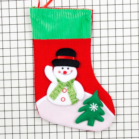 Calze di Natale Sacchetti Regalo Top in Velluto a Coste Medio 3D Peluche Babbo Natale Pupazzo di Neve Renna Orso Decorazione