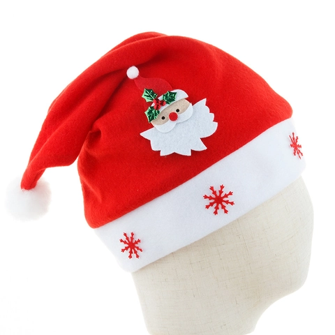 Christmas Flannel Cartoon Hat Santa Claus Snowman Reindeer Tree Holiday Party Decoration Festive Headwear Red White Snowflake Hat