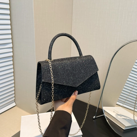 Borsa da Sera Glitterata da Donna Clutch a Busta Lusso Party Banchetto Catena Tracolla Borsa Trasversale Con Manico