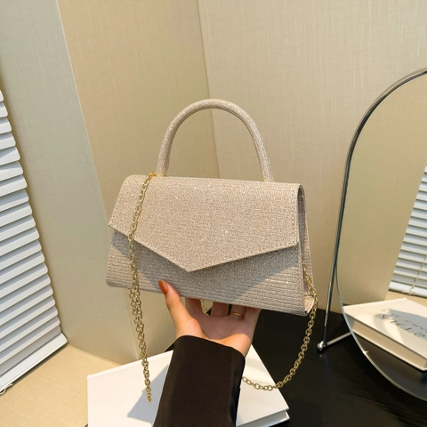 Borsa da Sera Glitterata da Donna Clutch a Busta Lusso Party Banchetto Catena Tracolla Borsa Trasversale Con Manico