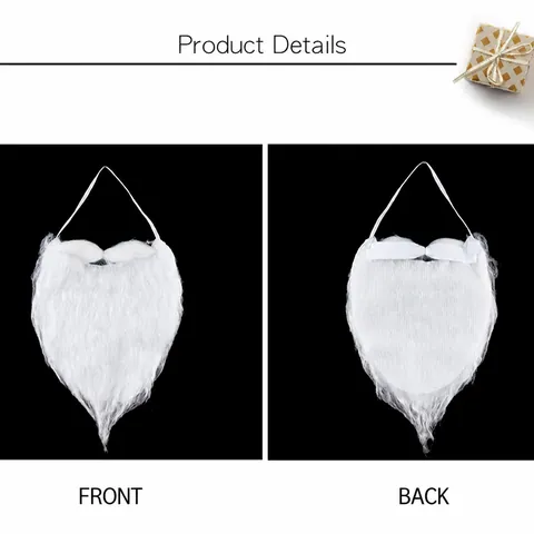 White Curly Santa Claus Beard Mustache Fake Facial Hair Costume Accessory For Christmas Cosplay Party Props
