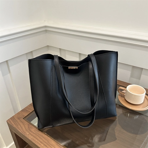 Bolso de Mano de Cuero PU para Mujer Gran Capacidad Minimalista Bolso de Hombro Para Oficina Uso Diario Casual Elegante