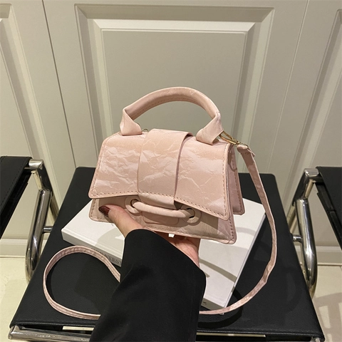 Nischen-Design PU-Leder Mini-Tragetasche Für Damen Marmor-Faltentextur Umschlag-Schulter-Umhängetasche Mode-Pendeltasche