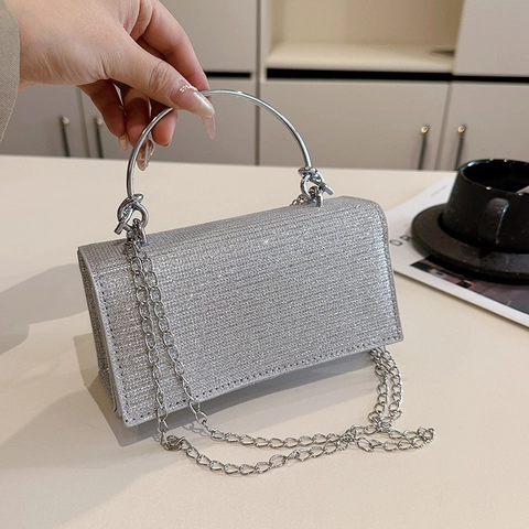 Strass Abendtasche Metall Ringgriff Glitzer Clutch Für Damen Hochzeit Party Elegante Umhängetasche Mit Kette