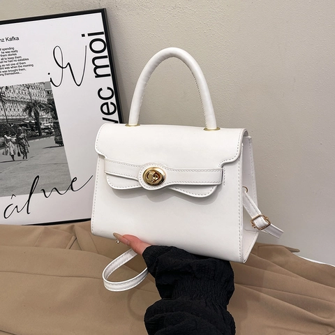 Bolso Kelly Vintage de Cuero PU para Mujer Bolso de Hombro y Bandoulière de Moda Con Cierre Dorado Elegante Minimalismo Urbano