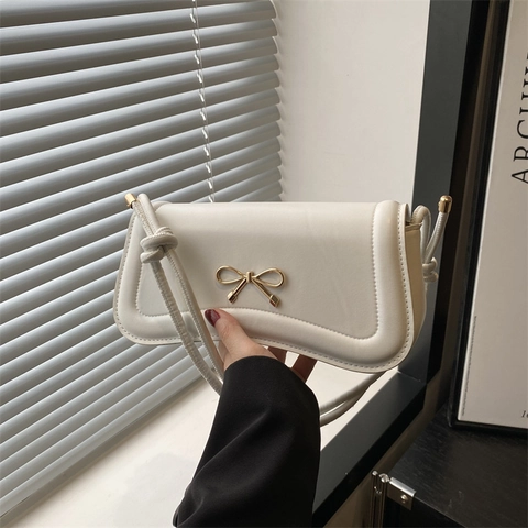 Bolso Cuadrado con Lazo de Cuero PU para Mujer Bolso de Hombro Minimalista Color Sólido Bolso Bandolera Bolso de Mano Casual