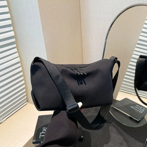 Unisex Minimalist Small Square Shoulder Bag Casual Canvas Crossbody Bag Solid Color Commuter Student School Bag