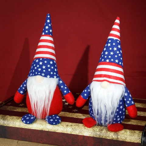 Independence Day Gnomes Rudolph Faceless Old Man Decoration Stars Stripes Patriotic Non Woven Fabric Plush Gnome Ornament For Party Home Decor
