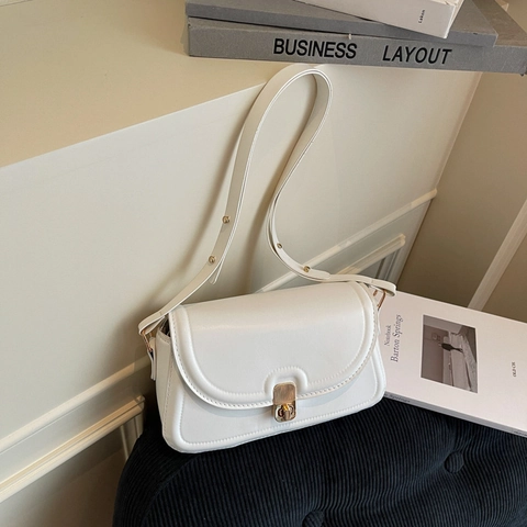 Bolso Bandolera Minimalista de Cuero PU para Mujer Vintage Francés Color Sólido Bolso Cuadrado Pequeño Elegante Bolso de Hombro