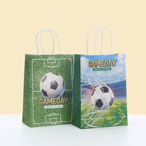 Fußball Thema Kraftpapier Geschenktüten Mit Griffen Sport Stil Geburtstag Party Gameday Goodie Bags Für Fans