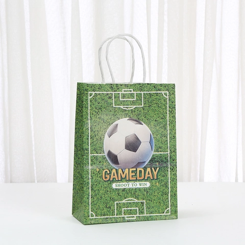 Fußball Thema Kraftpapier Geschenktüten Mit Griffen Sport Stil Geburtstag Party Gameday Goodie Bags Für Fans