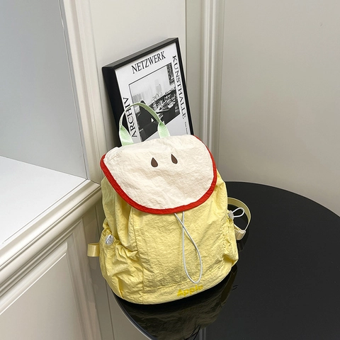 Simpatico Zaino a Forma di Frutta in Nylon Impermeabile Cartone Animato Mela Anguria Cartella per Bambini Ragazze Zainetto Casual