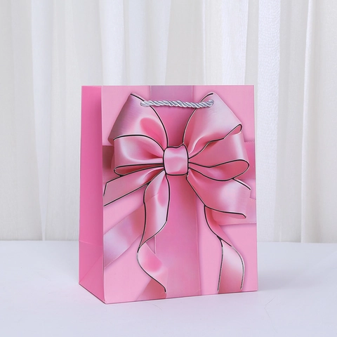 Kreative 3D Schleife Geschenktüten Mit Griff Weißer Karton Papiertüten Für Party Geburtstag Hochzeit Süßigkeiten Geschenkverpackung Tragetaschen