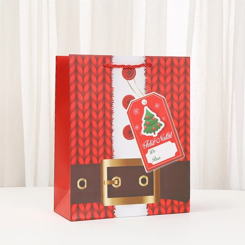 Weihnachten Karton Geschenktüten Mit Cartoon Weihnachtsmann Druck Handtaschen Für Feiertag Party Süßigkeiten Geschenkverpackung