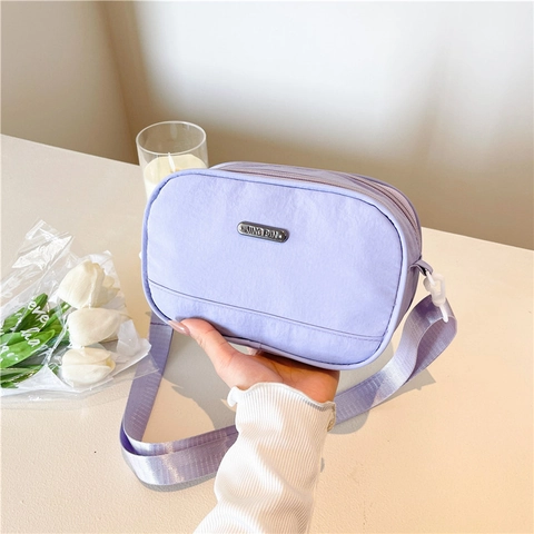 Women's Nylon Crossbody Bag Lightweight Multi Layer Zipper Shoulder Bag Daily Casual Travel Small Messenger Bag
