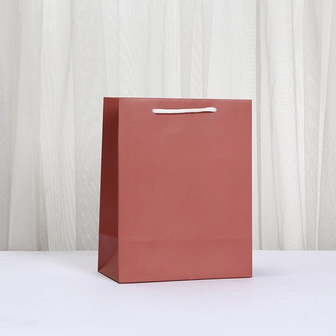 Minimalist Solid Color Paper Shopping Bag Portable Packaging Gift Handbag For Clothes Accessories Daily Takeout Pack Bag