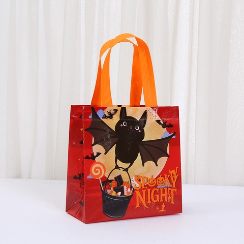 Halloween Μη Υφαντή Τσάντα Δώρου για Καραμέλες Κινούμενα Σχέδια Κολοκύθα Φάντασμα Τυπωμένο Πάρτι Τσάντα Με Λαβή για Halloween
