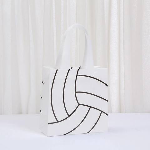 Sports Theme Non-Woven Tote Gift Bags For Party Birthday Soccer Baseball Volleyball Rugby Pattern Reusable Shopping Bag