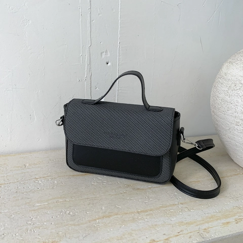Women Spliced Woven Small Square Bag Minimalist PU Leather Crossbody Bag With Top Handle Fashion Versatile Shoulder Bag