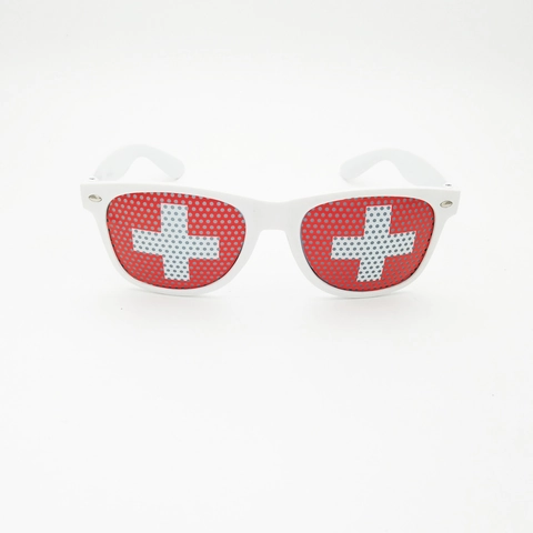 World Cup National Flag Party Sunglasses Perforated Mesh Lens UV400 Protection Plastic Frame Novelty Eyewear For Fans Carnival