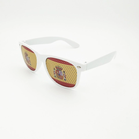 Spanish Flag Pinhole Sticker Sunglasses UV400 Plastic Frame Novelty Party Glasses For Fan Sports Events World Cup Favors