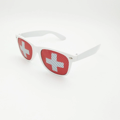 World Cup National Flag Party Sunglasses Perforated Mesh Lens UV400 Protection Plastic Frame Novelty Eyewear For Fans Carnival